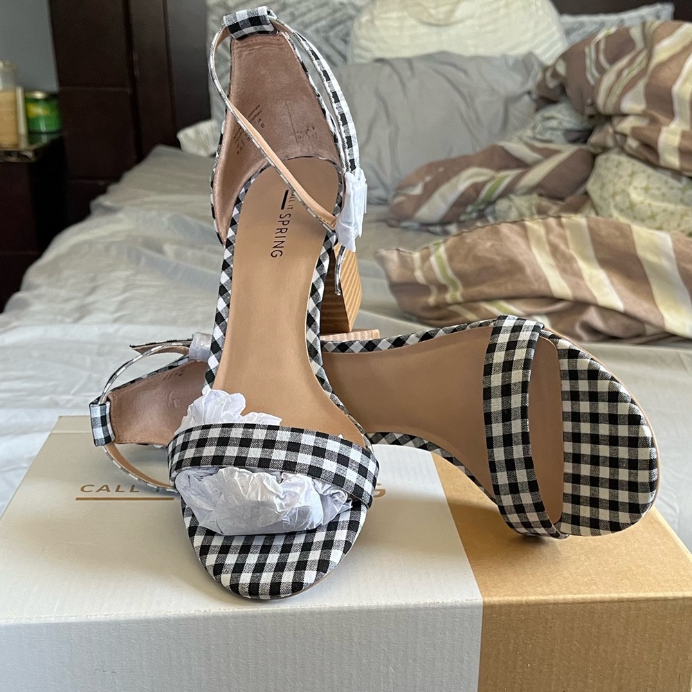 Call It Spring Checkered Heels/Sandals